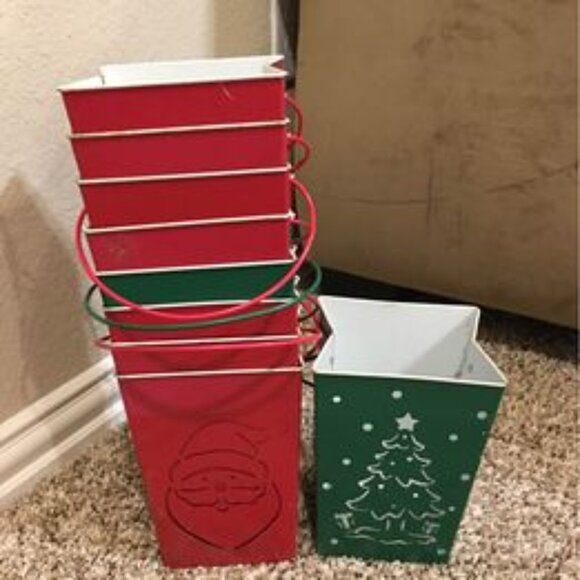 (9) Nine - Metal Christmas Luminary paper Bag Candle Holders - Picture 2 of 6